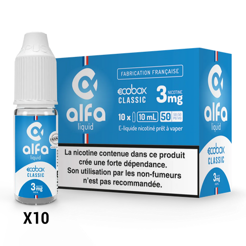 Ecobox Classic Alfaliquid, pack de 10 flacons de 10 mL
