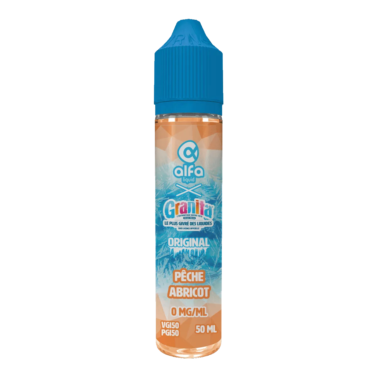 E-liquide Pêche Abricot Alfaliquid Granita, flacon de 50 mL