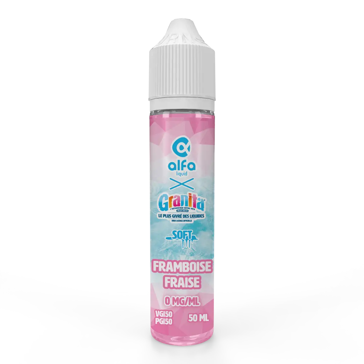 E-liquide Framboise Fraise Alfaliquid Granita Soft, flacon de 50 mL