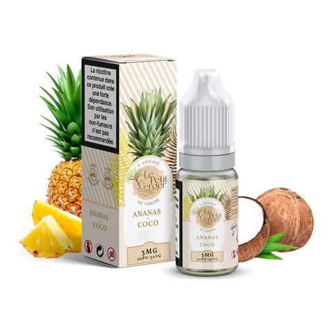 E-liquide Ananas Coco Savourea Le Petit Verger, flacon de 10 mL
