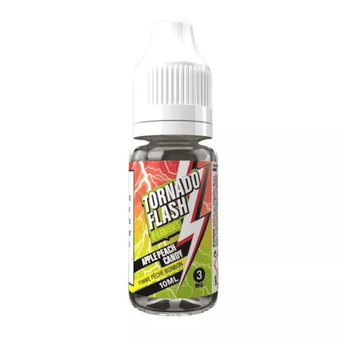 E-liquide Apple Peach Bonbon Tornado Flash, flacon de 10 mL