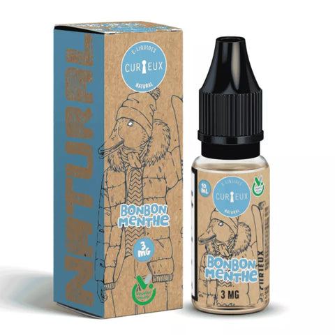 E-liquide Bonbon Menthe Curieux Edition NATURAL, flacon de 10 mL
