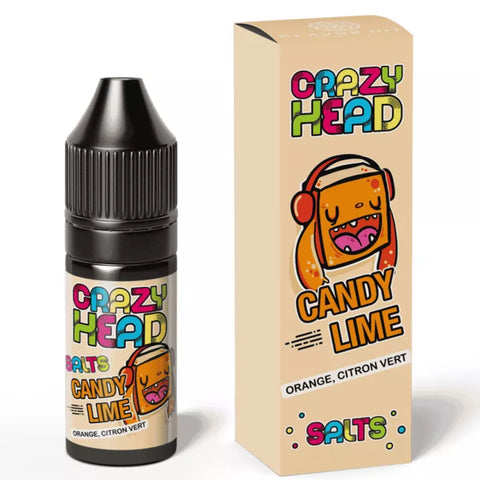 E-liquide Candy Lime Flavor Hit Crazy Head aux sels de nicotine, flacon de 10 mL