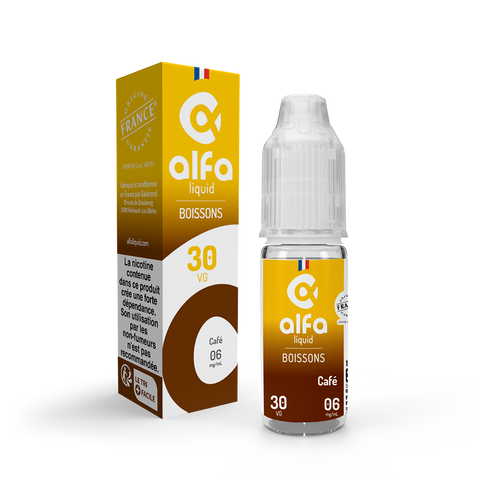 E-liquide Café Alfaliquid, flacon de 10 mL