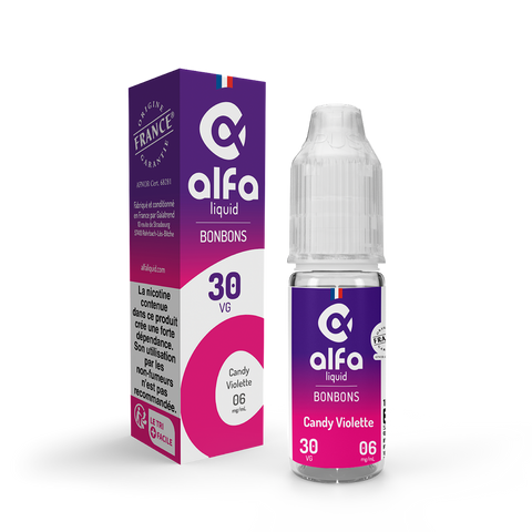 E-liquide Candy Violette Alfaliquid, flacon de 10 mL