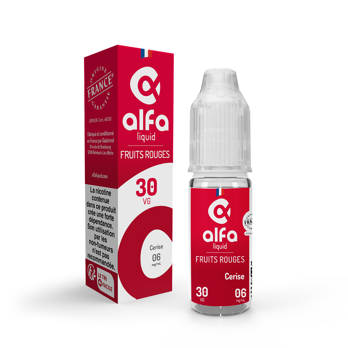 E-liquide Cerise Alfaliquid, flacon de 10 mL