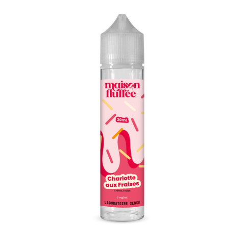 E-liquide Charlotte aux Fraises Laboratoire Sense Maison Fluffée, flacon de 30 mL