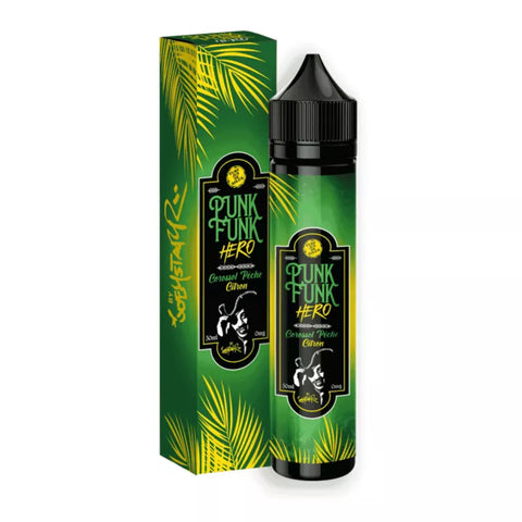 E-liquide Corossol Pêche Citron Vapeology Punk Funk Hero, flacon de 50 mL