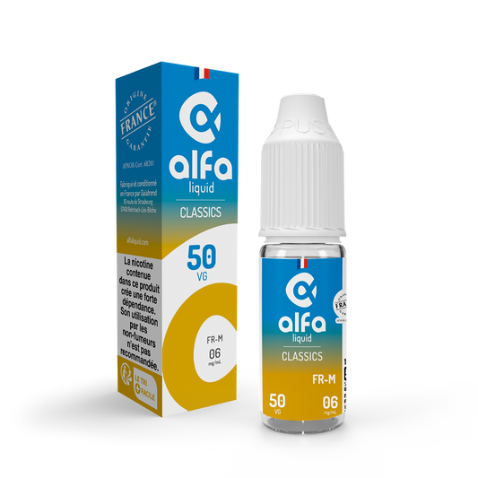 E-liquide FR-M Alfaliquid, flacon de 10 mL, version PG/VG 50/50