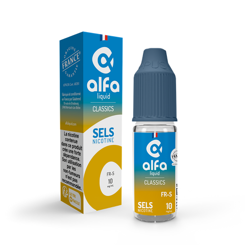E-liquide FR-S Alfaliquid aux sels de nicotine, flacon de 10 mL, version 10 mg/mL