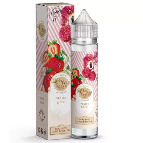 E-liquide Fraise Litchi Savourea Le Petit Verger, flacon de 50 mL