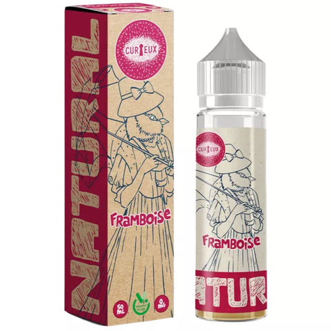 E-liquide Framboise Curieux Edition NATURAL, flacon de 50 mL
