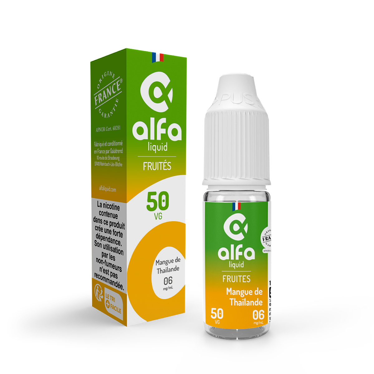E-liquide Mangue de Thaïlande Alfaliquid, flacon de 10 mL
