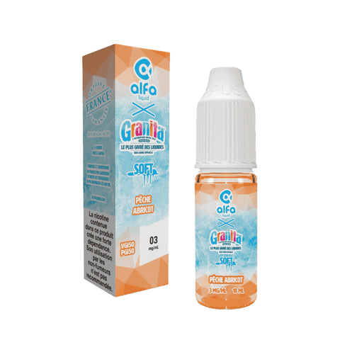 E-liquide Pêche Abricot Alfaliquid Granita Soft, flacon de 10 mL