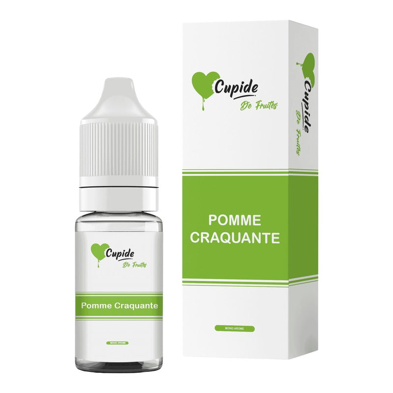 E-liquide Pomme Craquante FUEL Cupide, flacon de 10 mL et sa boîte