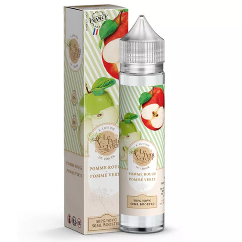 E-liquide Pomme Rouge Pomme Verte Savourea Le Petit Verger, flacon de 50 mL