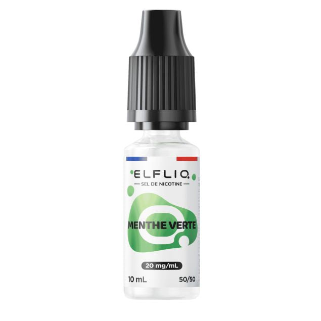 E-liquide Menthe verte Elfliq aux sels de nicotine, flacon de 10 mL