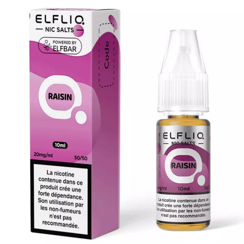 E-liquide Raisin Elfbar Elfliq aux sels de nicotine, flacon de 10 mL