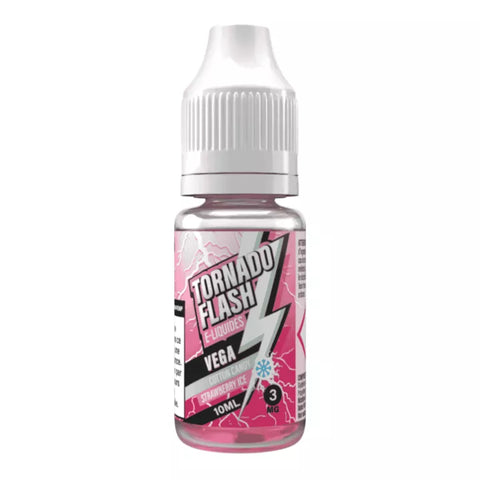 E-liquide Vega Cotton Candy Strawberry Ice Tornado Flash, flacon de 10 mL