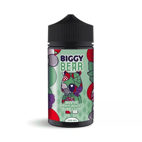 E-liquide Menthe Fruits Rouges Bubble Gum Secret's Lab Biggy Bear, flacon de 200 mL