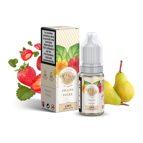 E-liquide Fraise Poire Savourea Le Petit Verger, flacon de 10 mL