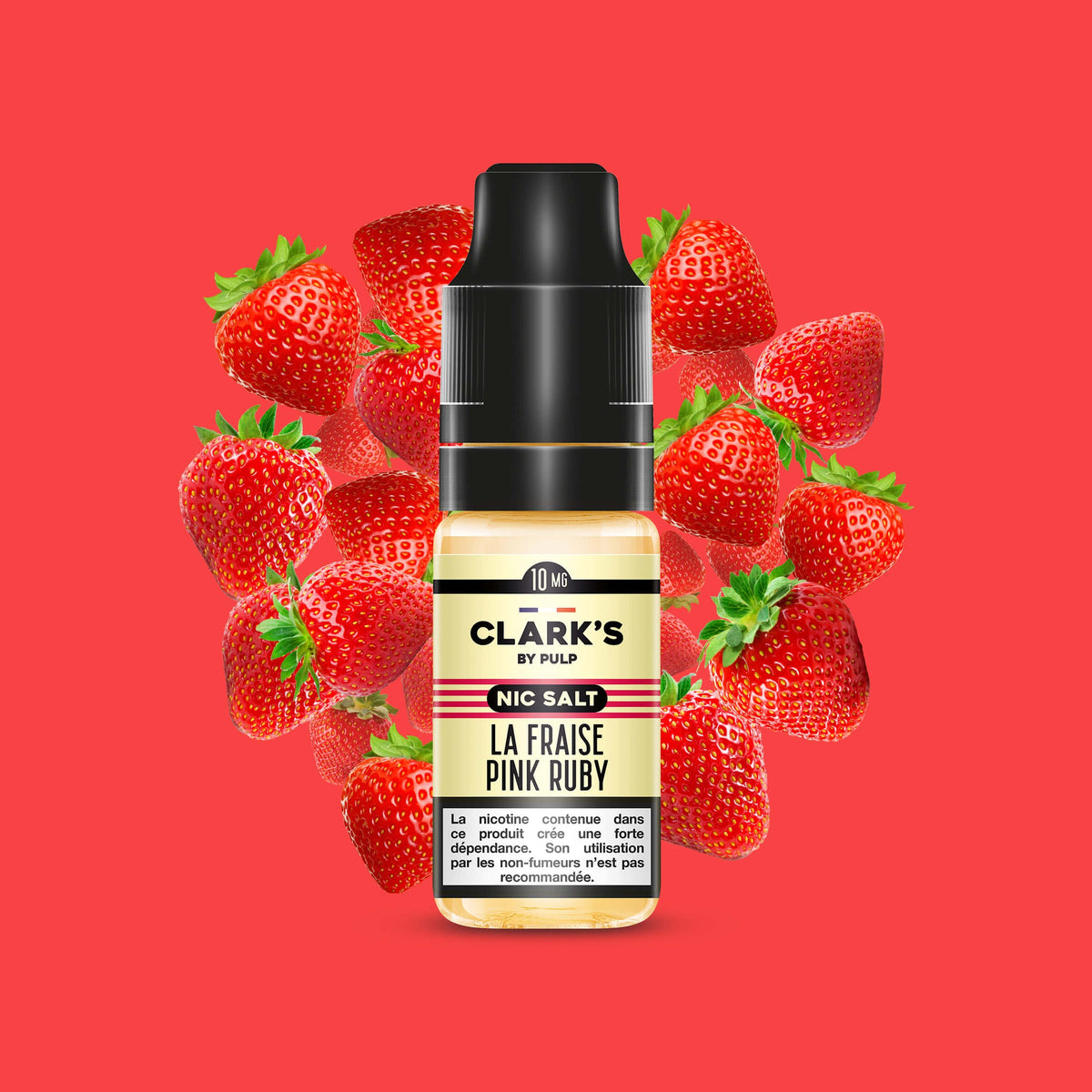 E-liquide La Fraise Pink Ruby Clark's by PULP Nic Salt aux sels de nicotine, flacon de 10 mL