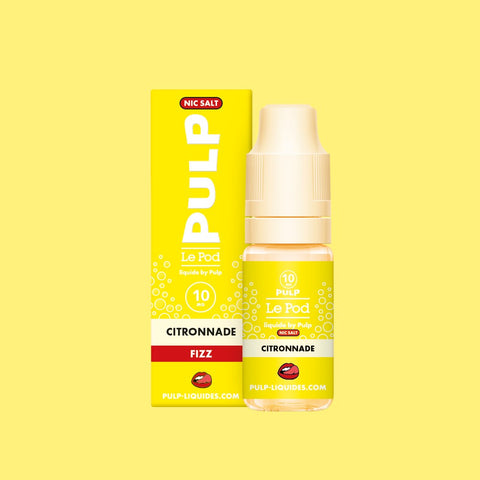E-liquide Citronnade PULP Le Pod Fizz aux sels de nicotine, flacon de 10 mL