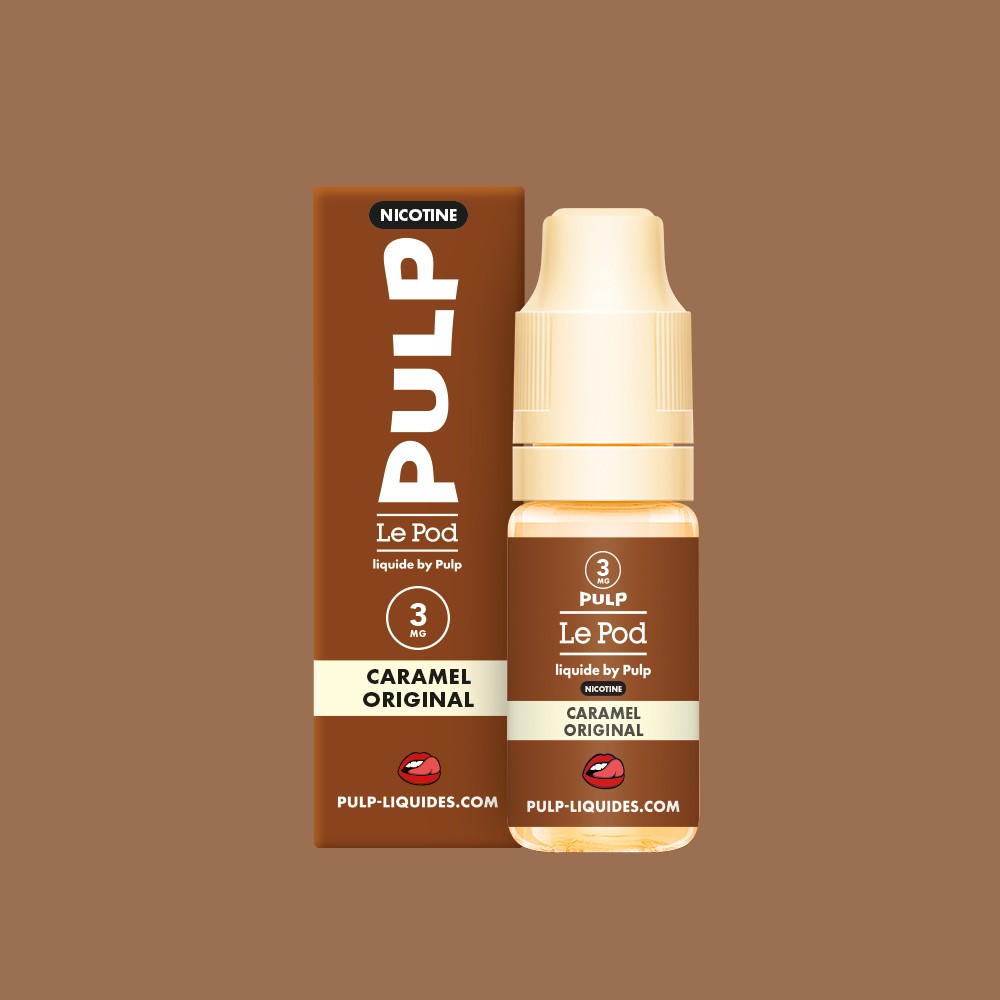 E-liquide Caramel Original PULP Le Pod Liquide Nic Base, flacon de 10 mL