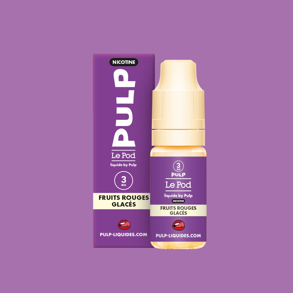 E-liquide Fruits Rouges Glacés PULP Le Pod Liquide Nic Base, flacon de 10 mL