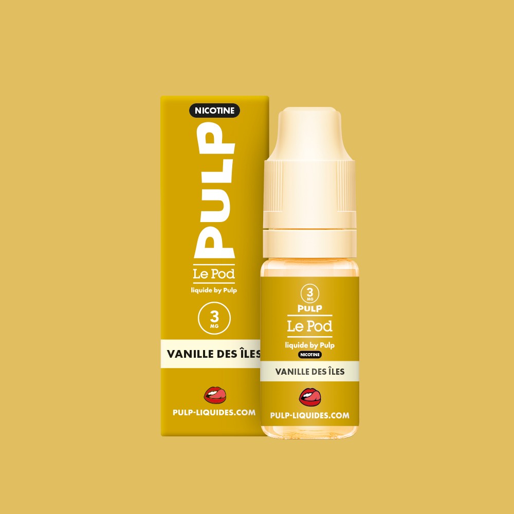 E-liquide Vanille des Îles PULP Le Pod Liquide Nic Base, flacon de 10 mL