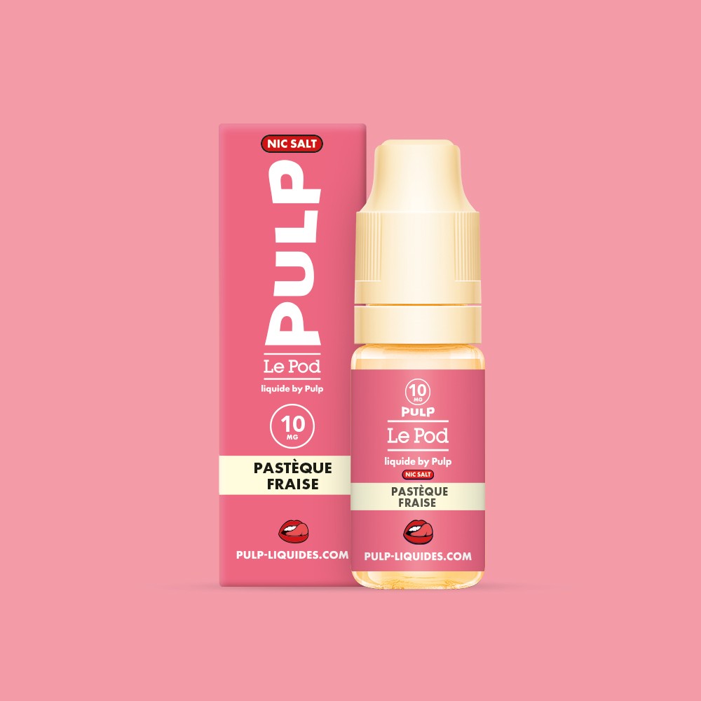 E-liquide Pastèque Fraise PULP Le Pod Liquide aux sels de nicotine, flacon de 10 mL