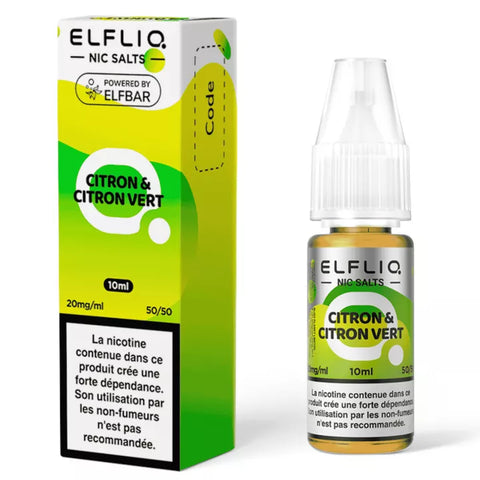 E-liquide Citron & Citron Vert Elfbar Elfliq aux sels de nicotine, flacon de 10 mL