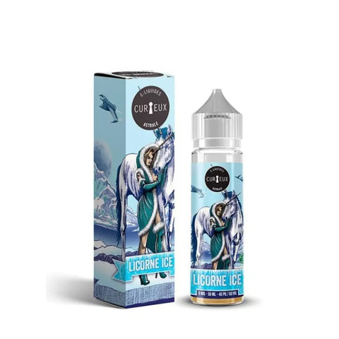 E-liquide Licorne Ice Curieux Edition ASTRALE, flacon de 50 mL