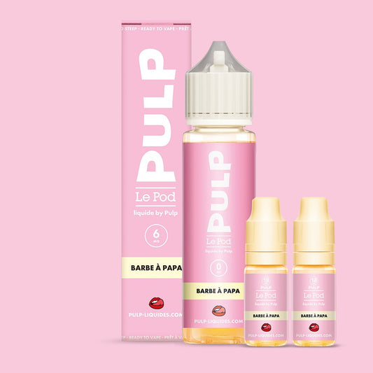 Pack Barbe à Papa PULP Le Pod Liquide Nic Base 60 mL en 6 mg/mL