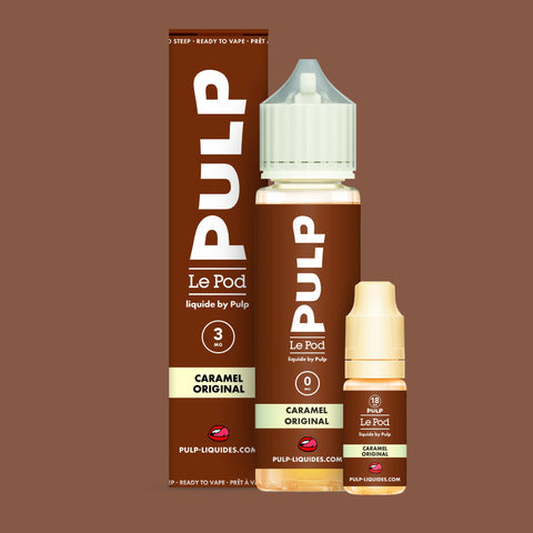 Pack Caramel Original PULP Le Pod Liquide Nic Base 60 mL en 3 mg/mL