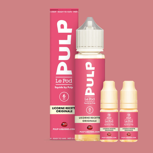 Pack Licorne Recette Originale PULP Le Pod Liquide Nic Base 60 mL en 6 mg/mL