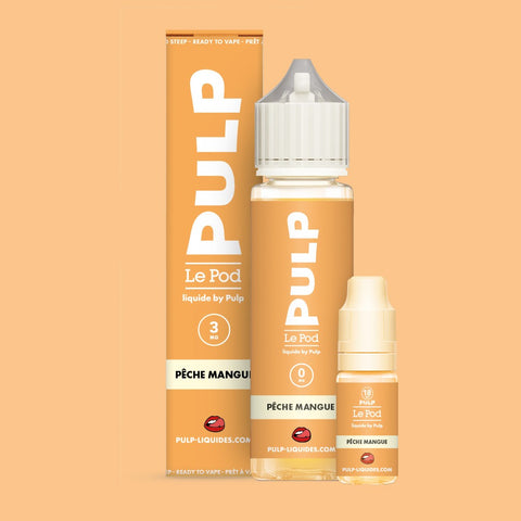 Pack Pêche Mangue PULP Le Pod Liquide Nic Base 60 mL en 3 mg/mL