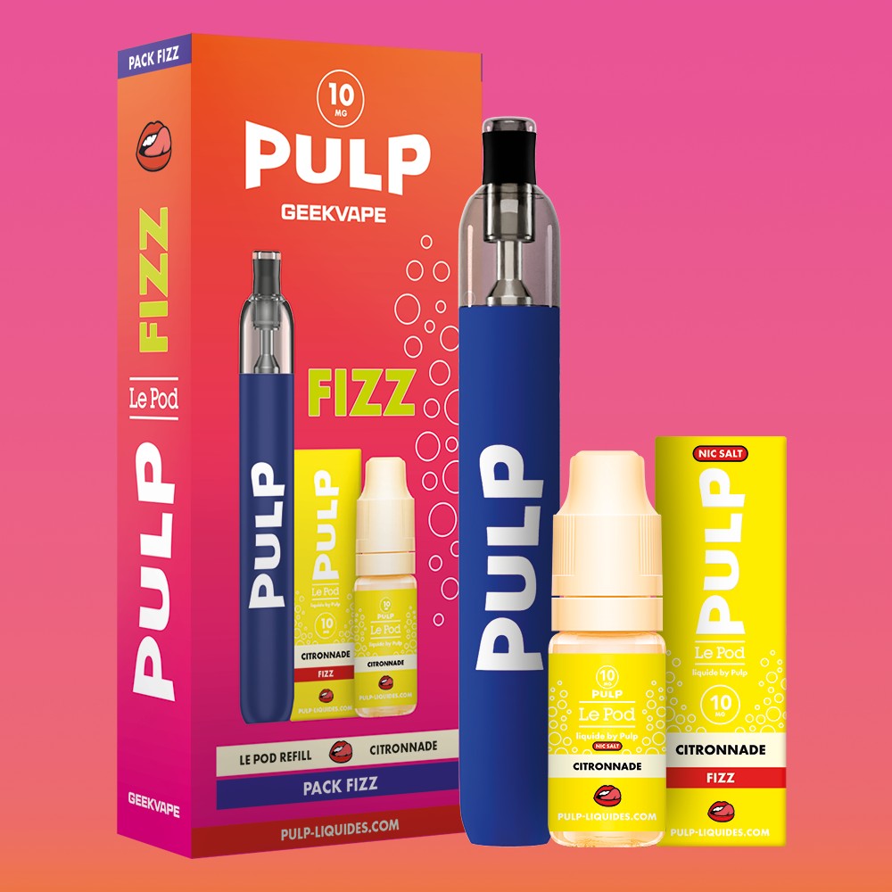 Pack Fizz Refill PULP Citronnade : pod Le Pod Refill M2 et flacon de 10 mL