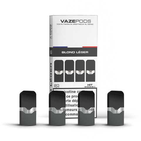 Vaze Pods Blond Léger : boîte de 4 cartouches pré-remplies en 20 mg/mL