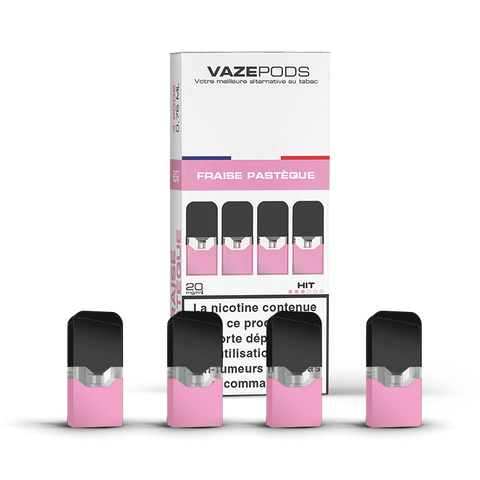 Vaze Pods Fraise Pastèque : boîte de 4 cartouches pré-remplies en 20 mg/mL