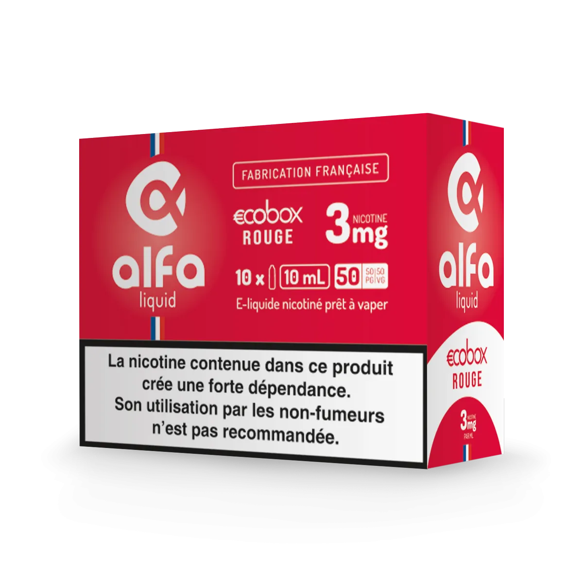 Ecobox Rouge Alfaliquid, pack de 10 flacons de 10 mL
