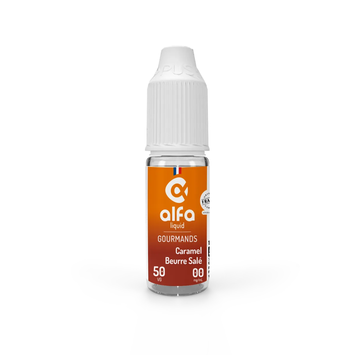 E-liquide Caramel Beurre Salé Alfaliquid, flacon de 10 mL