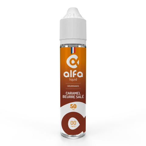 E-liquide Caramel Beurre Salé Alfaliquid, flacon de 50 mL