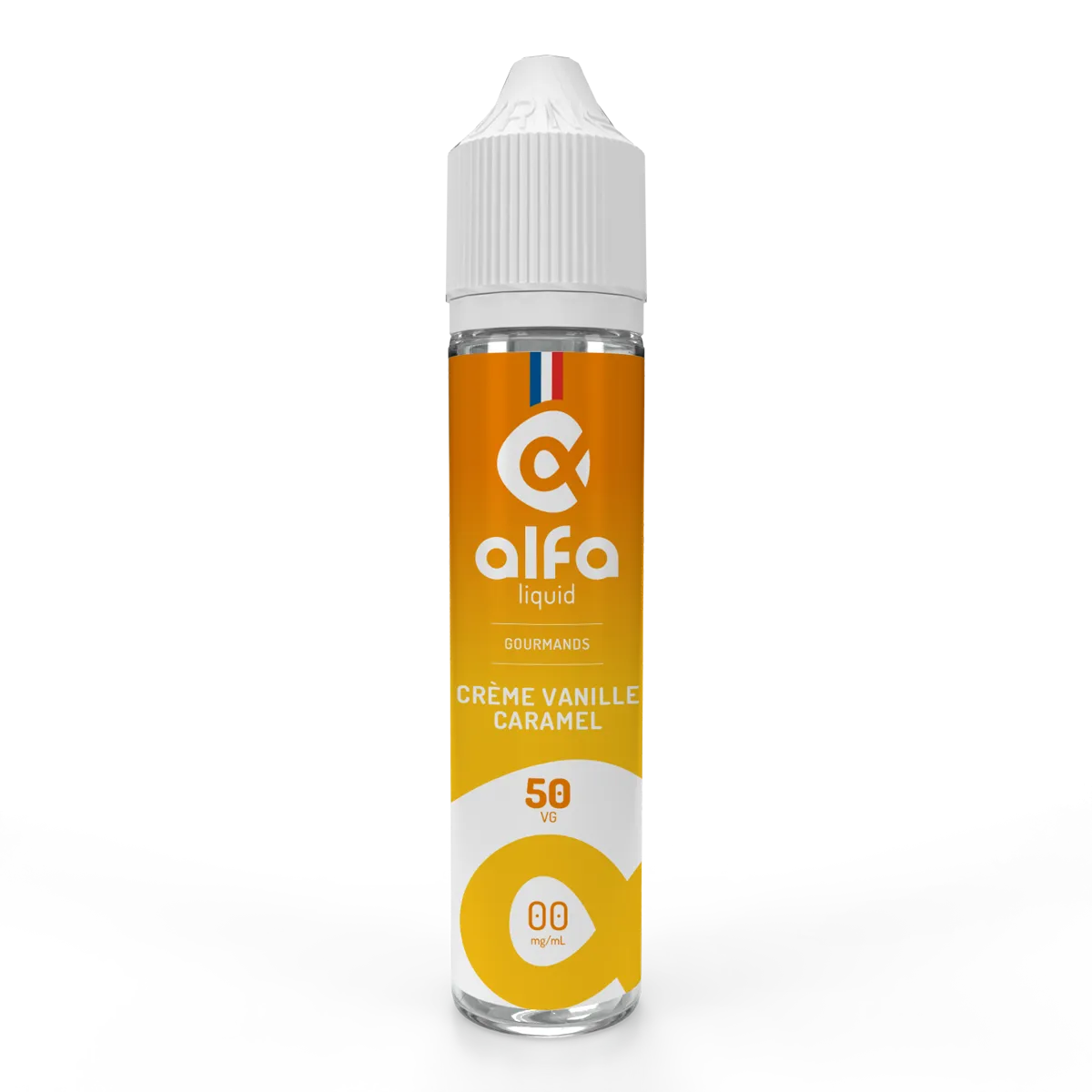 E-liquide Crème Vanille Caramel Alfaliquid, flacon de 50 mL
