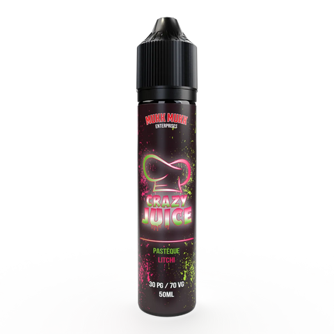 E-liquide Pastèque Litchi Mukk Mukk Crazy Juice, flacon de 50 mL