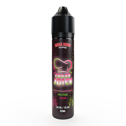 E-liquide Pastèque Litchi Mukk Mukk Crazy Juice, flacon de 50 mL
