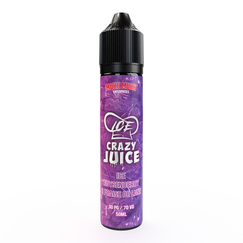 E-liquide Boysenberry Fraise de Lune Mukk Mukk Crazy Juice ICE, flacon de 50 mL