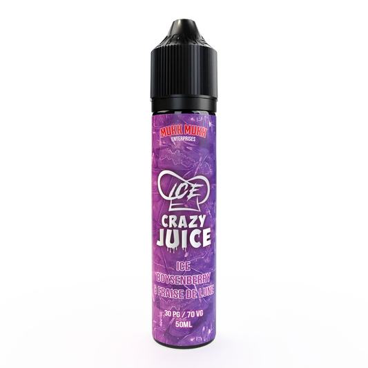 E-liquide Boysenberry Fraise de Lune Mukk Mukk Crazy Juice ICE, flacon de 50 mL