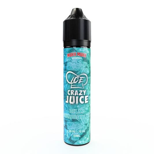 E-liquide Lime Framboise Bleue Mukk Mukk Crazy Juice ICE, flacon de 50 mL