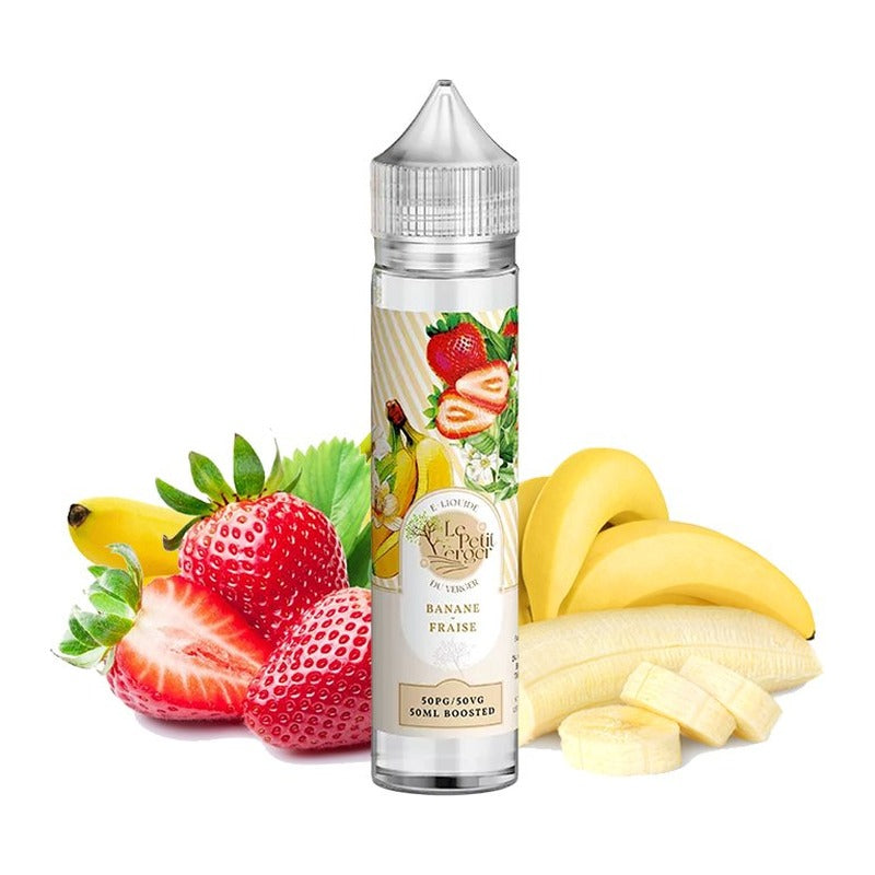 E-liquide Banane Fraise Savourea Le Petit Verger, flacon de 50 mL